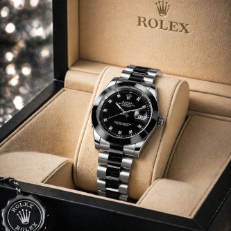Rolex Datejust Plain Bezel Stone Dial Quartz Watch for Men 42mm Stainless Steel Bracelet | AA Grade Premium Quality with Gift Box
