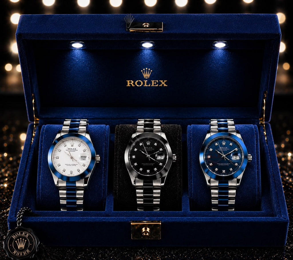 Rolex Datejust Plain Bezel Stone Dial Quartz Watch for Men 42mm Stainless Steel Bracelet | AA Grade Premium Quality with Gift Box